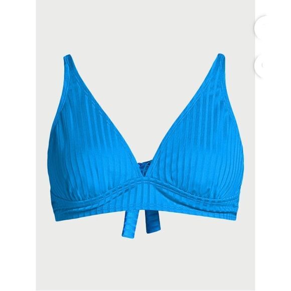 Ribbed Plunge Bikini Top, Size XXL - Picture 9 of 9